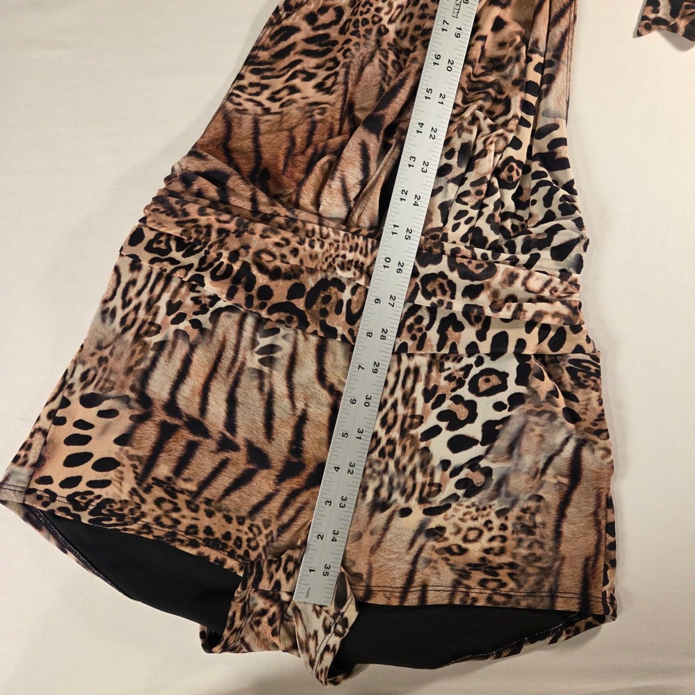 Fashion Nova Women's Leopard Print Tie Halter Romper Size M Y2k Style - Picture 11 of 11